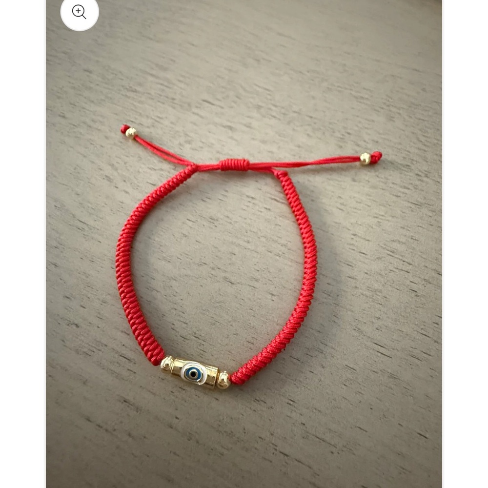 Red Braided Bracelet with Evil Eye Charm